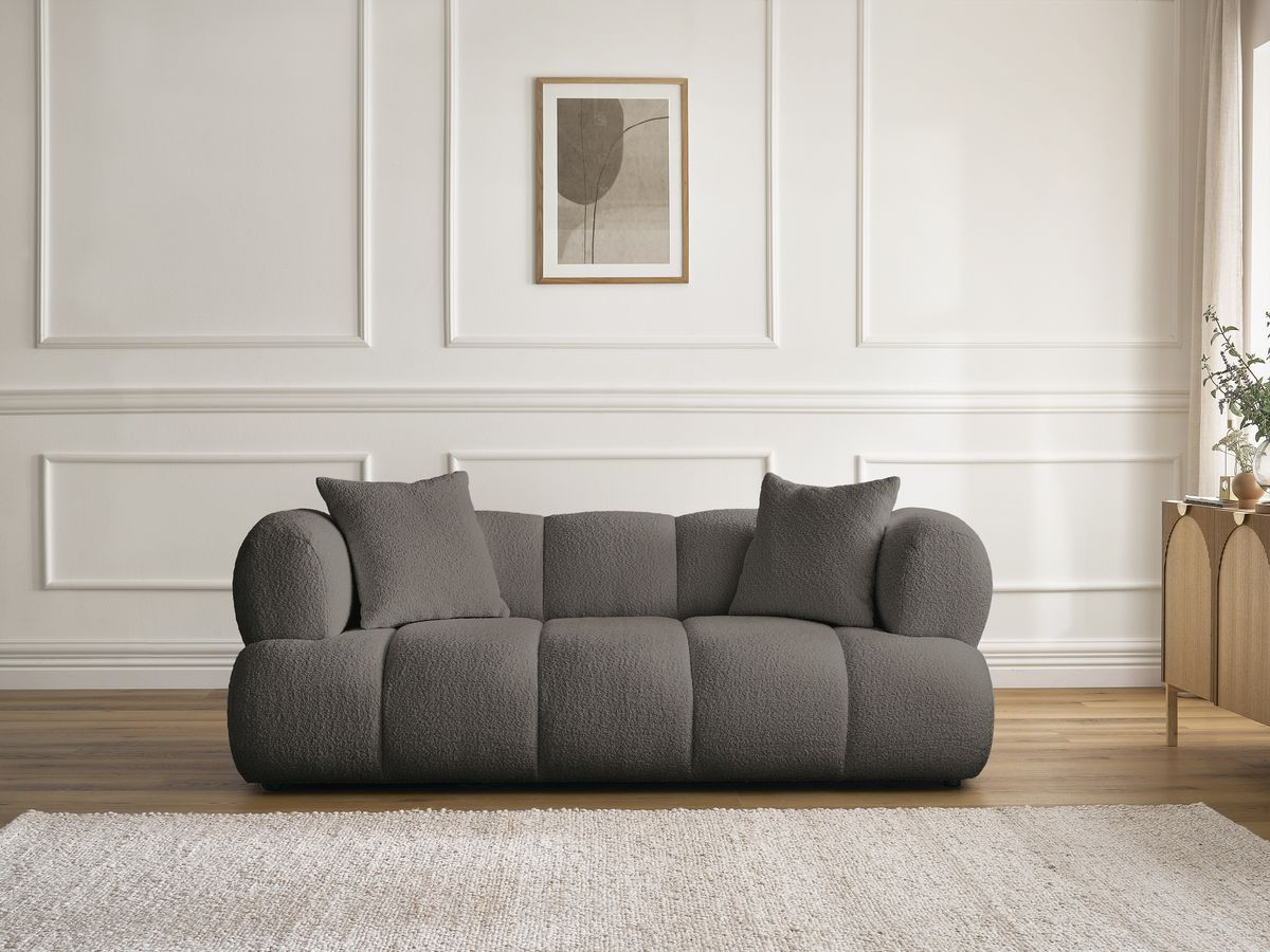 Canapé droit 2 places PAMIRA bouclette marron — vue 4