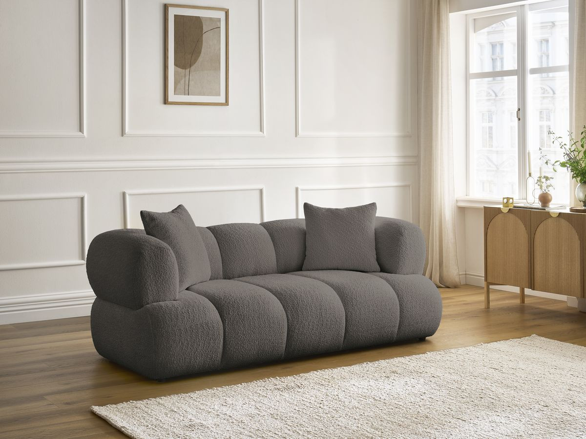 Canapé droit 2 places PAMIRA bouclette marron — vue 5