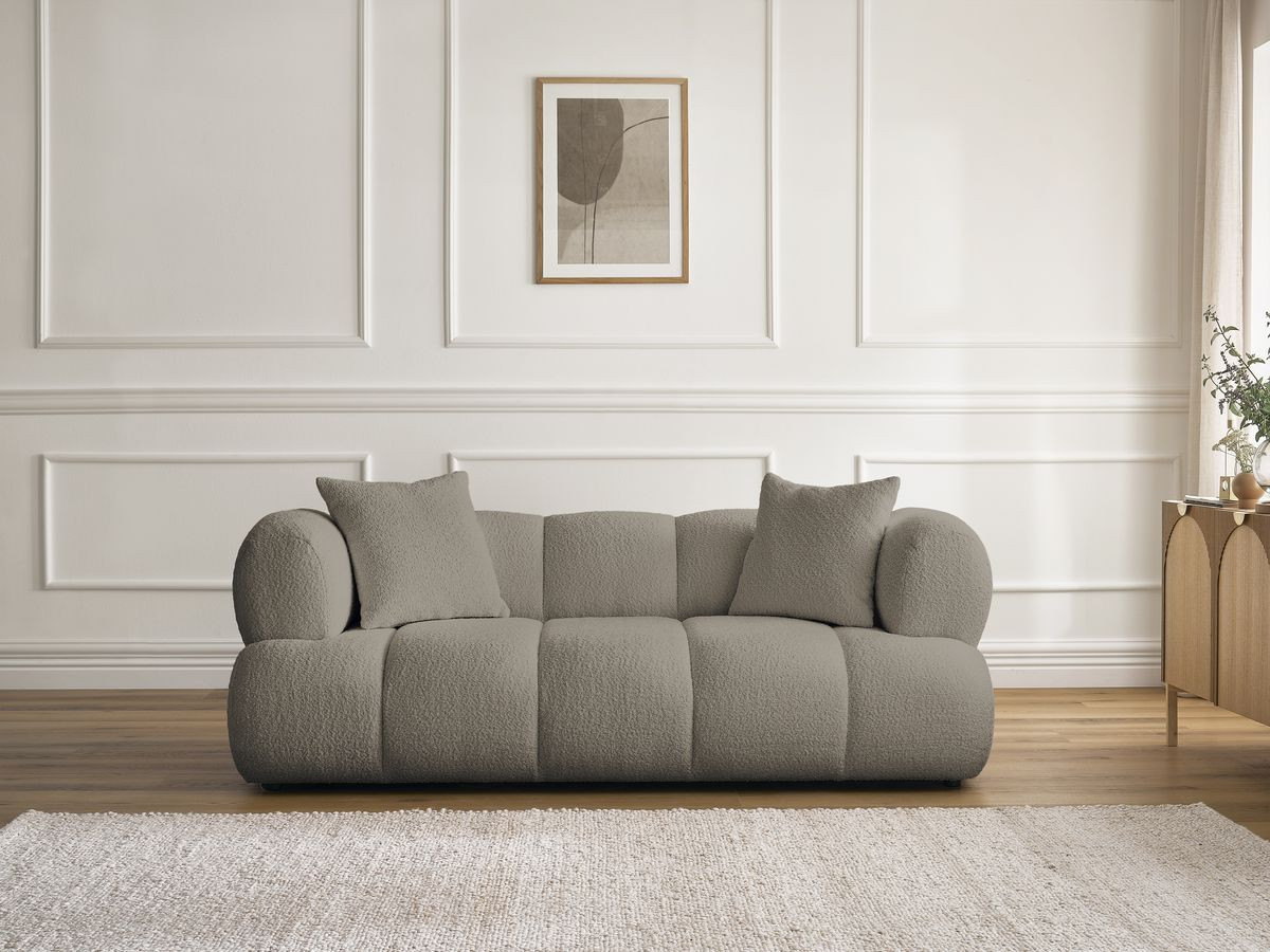 Canapé droit 2 places PAMIRA bouclette taupe — vue 4