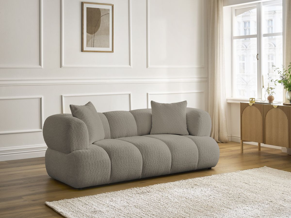 Canapé droit 2 places PAMIRA bouclette taupe — vue 5