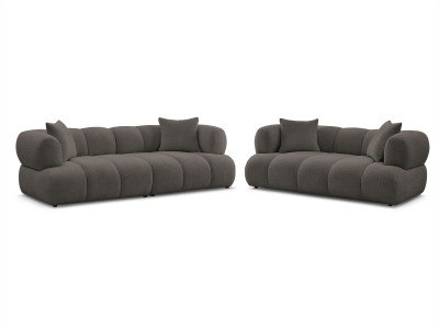 Ensemble canapé droit fixe 3 + 2 places PAMIRA tissu bouclette