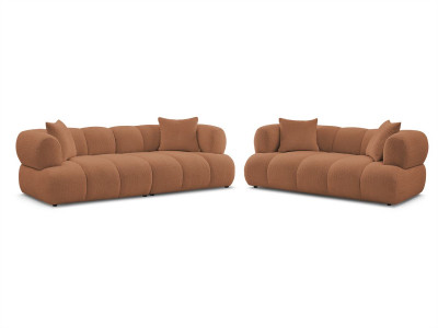 Ensemble canapé droit fixe 3 + 2 places PAMIRA tissu bouclette