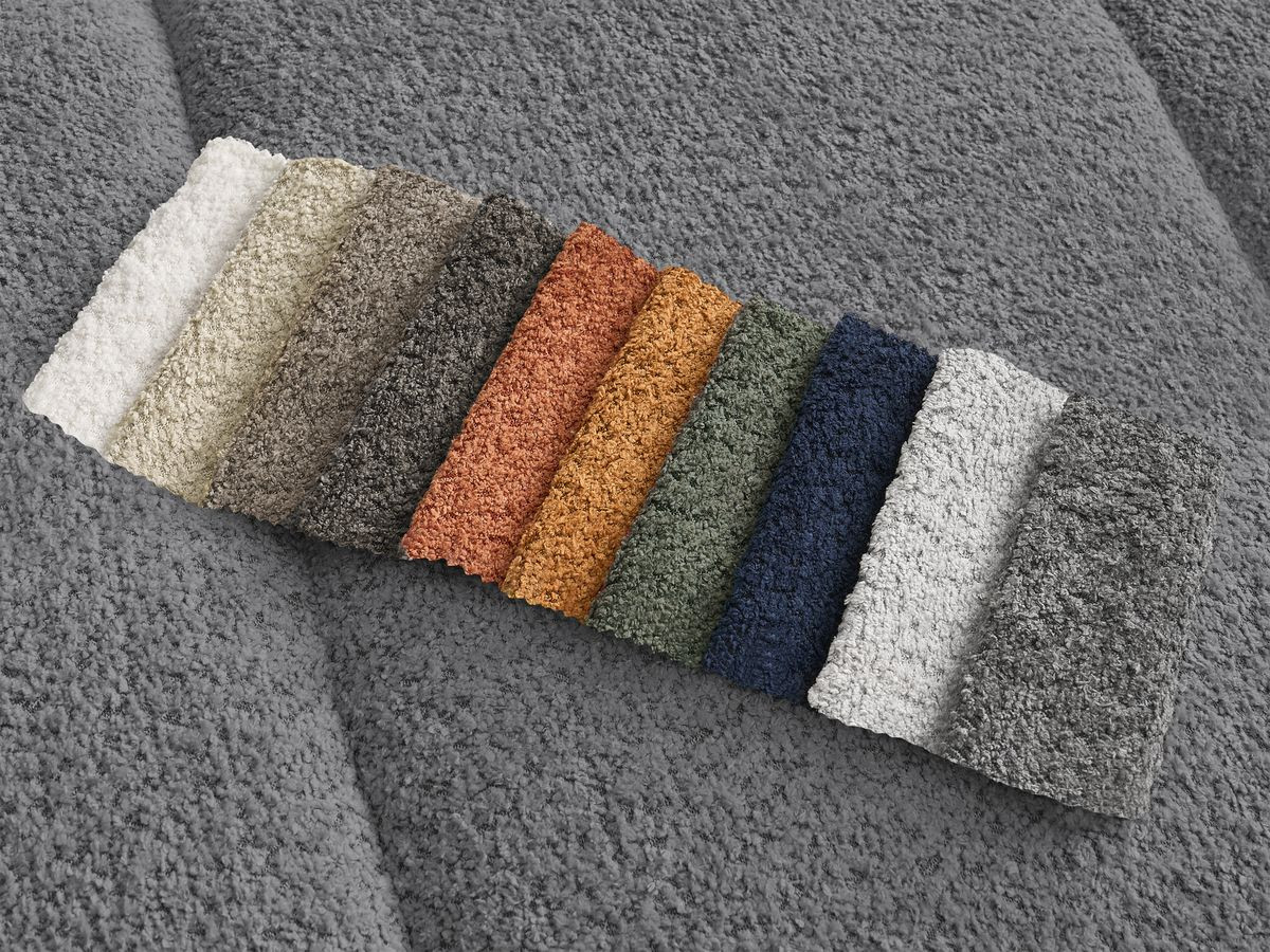 Canapé d'angle PAMIRA bouclette gris foncé — vue 4