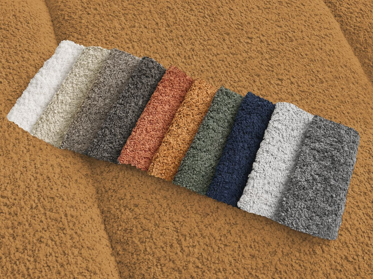 Canapé d'angle PAMIRA bouclette jaune — vue 4