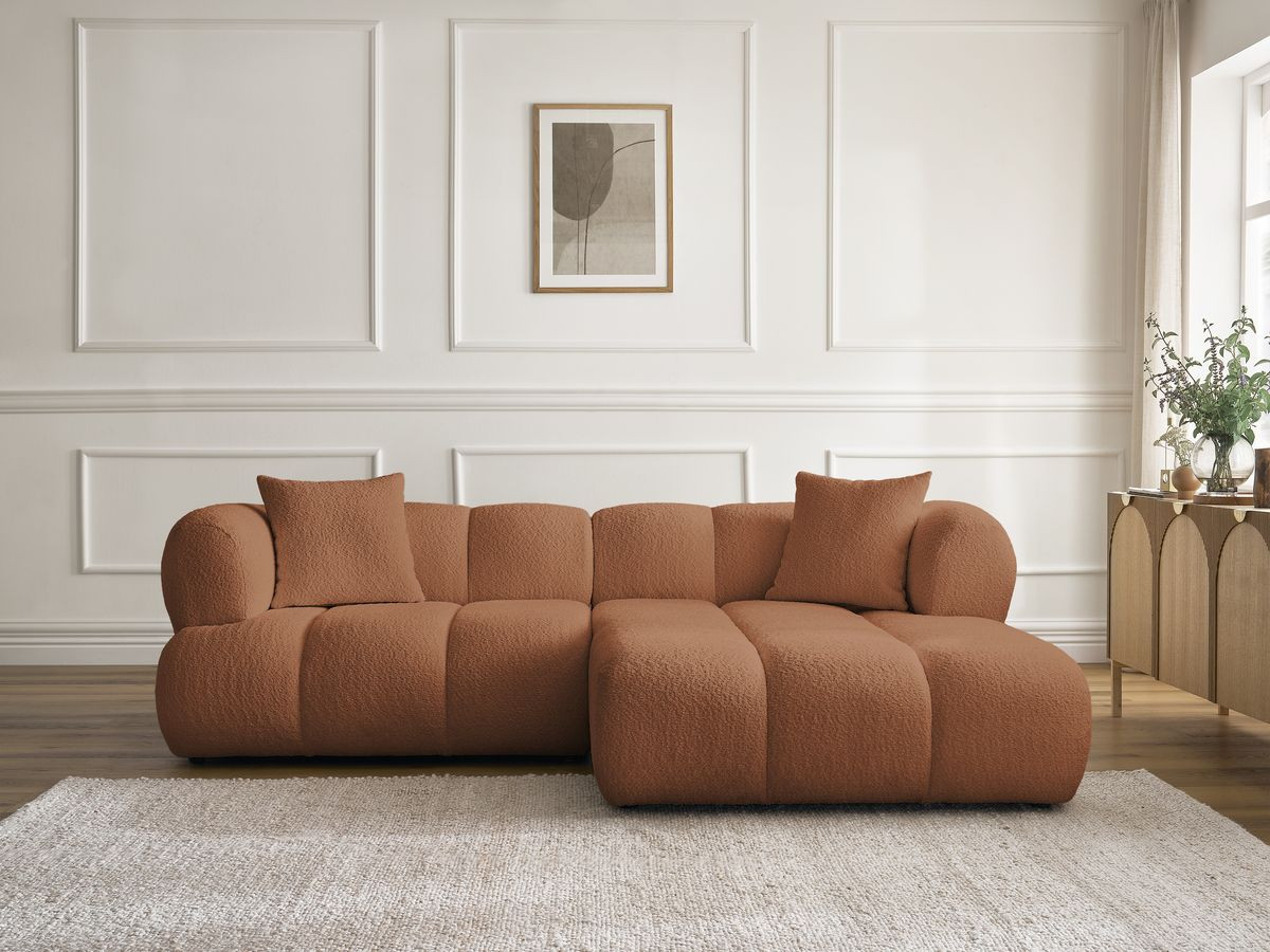 Canapé d'angle PAMIRA bouclette orange — vue 5