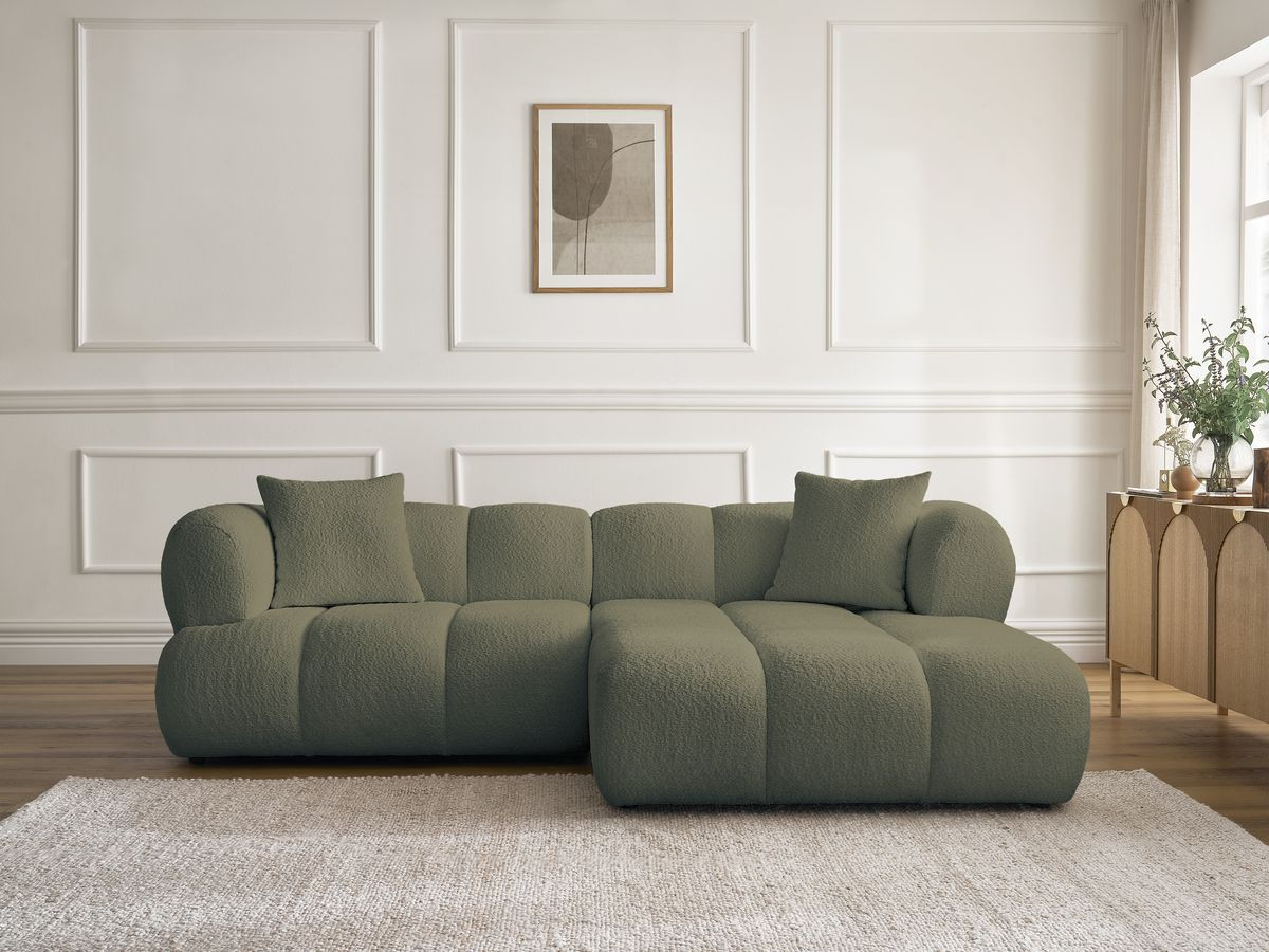 Canapé d'angle PAMIRA bouclette vert — vue 5