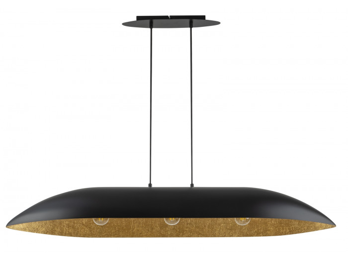 Lustre OREA bicolore noir en acier