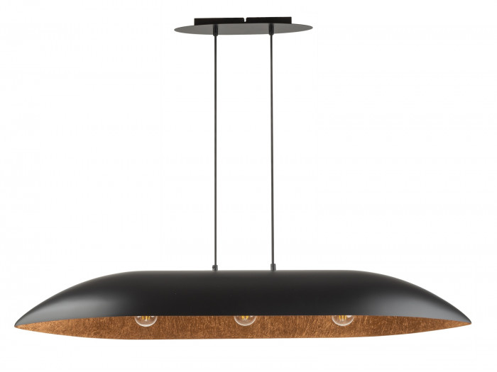 Lustre OREA bicolore noir en acier