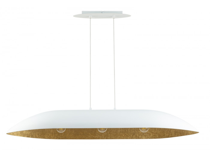 Lustre OREA bicolore blanc en acier