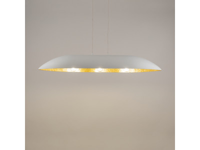 Lustre OREA bicolore blanc en acier