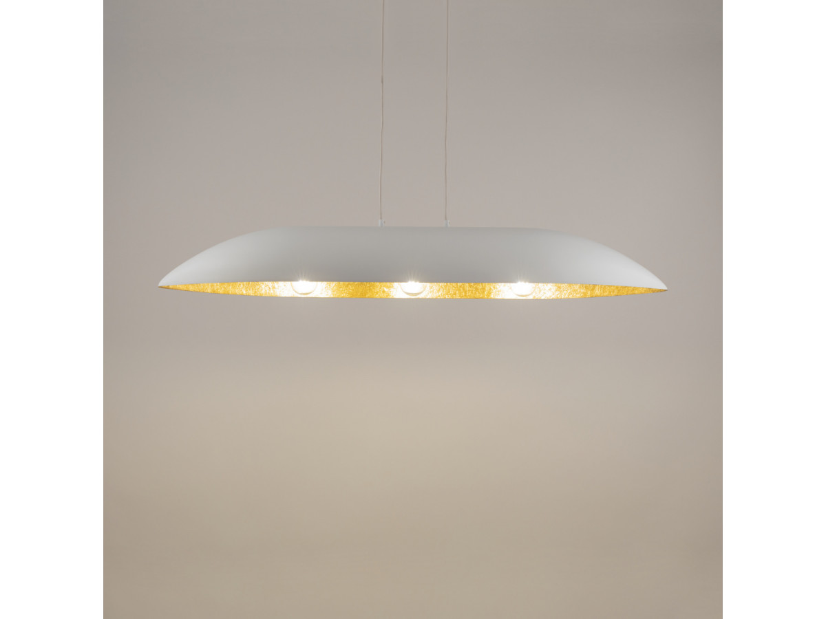 Lustre OREA bicolore blanc en acier