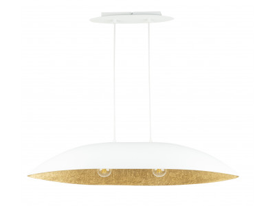 Lustre OREA bicolore blanc en acier