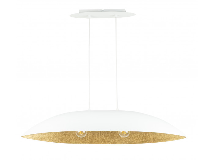 Lustre OREA bicolore blanc en acier