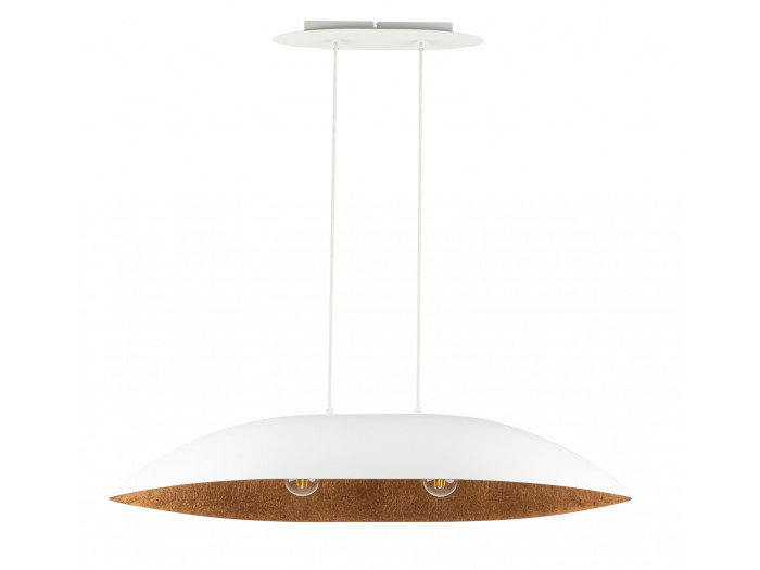 Lustre OREA bicolore blanc en acier