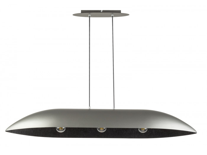 Lustre OREA bicolore gris en acier