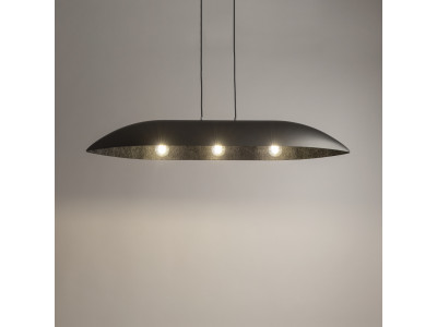 Lustre OREA bicolore gris en acier