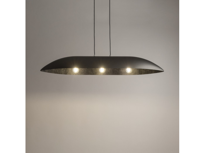 Lustre OREA bicolore gris en acier