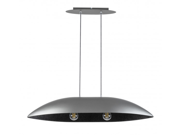 Lustre OREA bicolore gris en acier