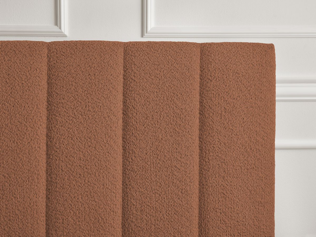 tête de lit timo tissu bouclette de couleur orange