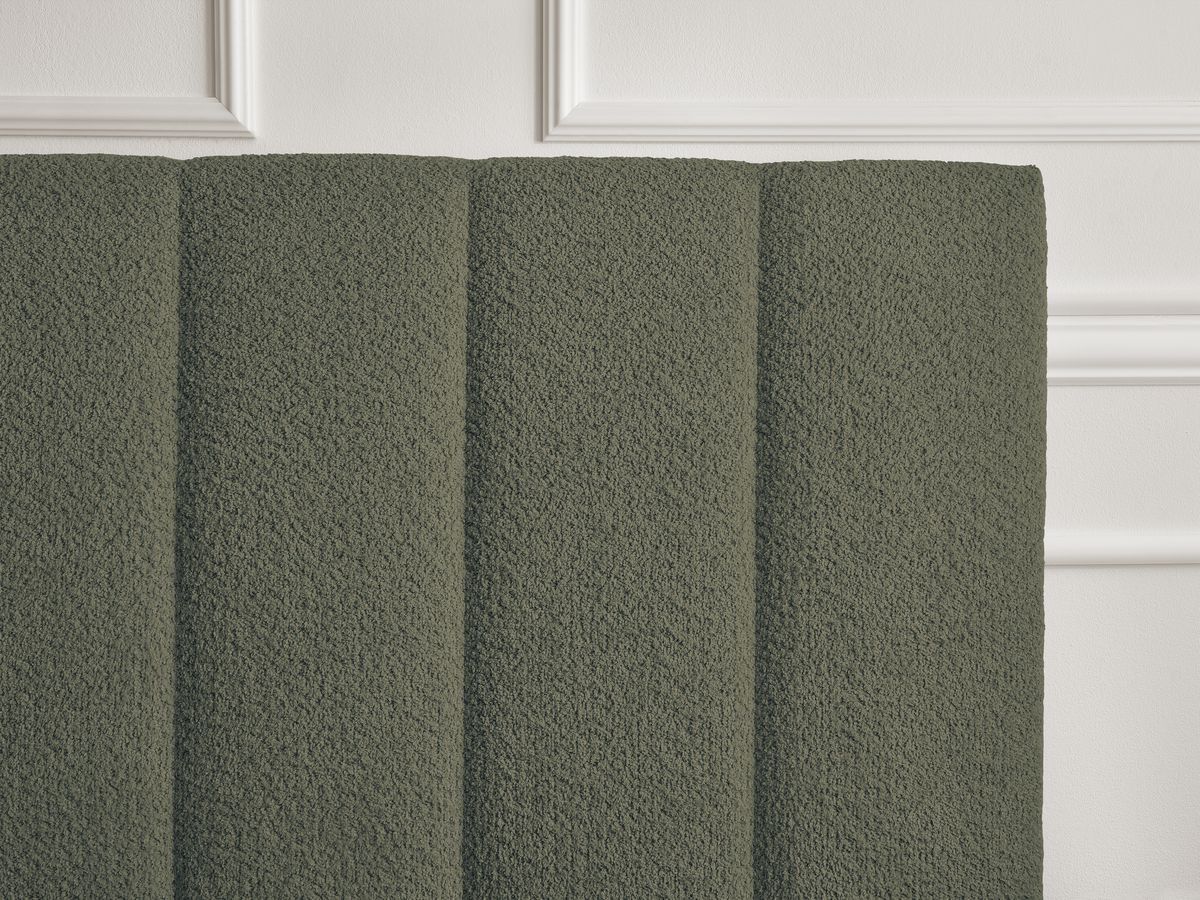 tête de lit timo tissu bouclette de couleur vert