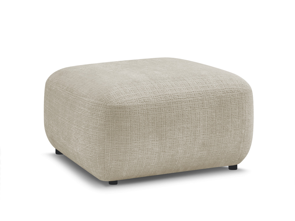 denise poef van getextureerde stof gekleurd beige
