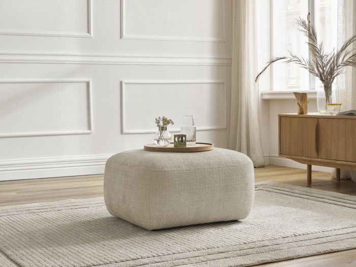 Pouf DENISE tissu texturé