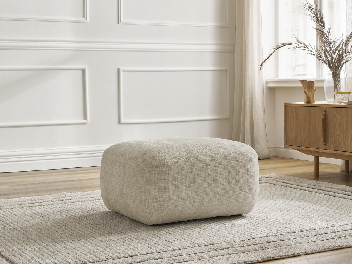 Pouf DENISE texturé beige — vue 6