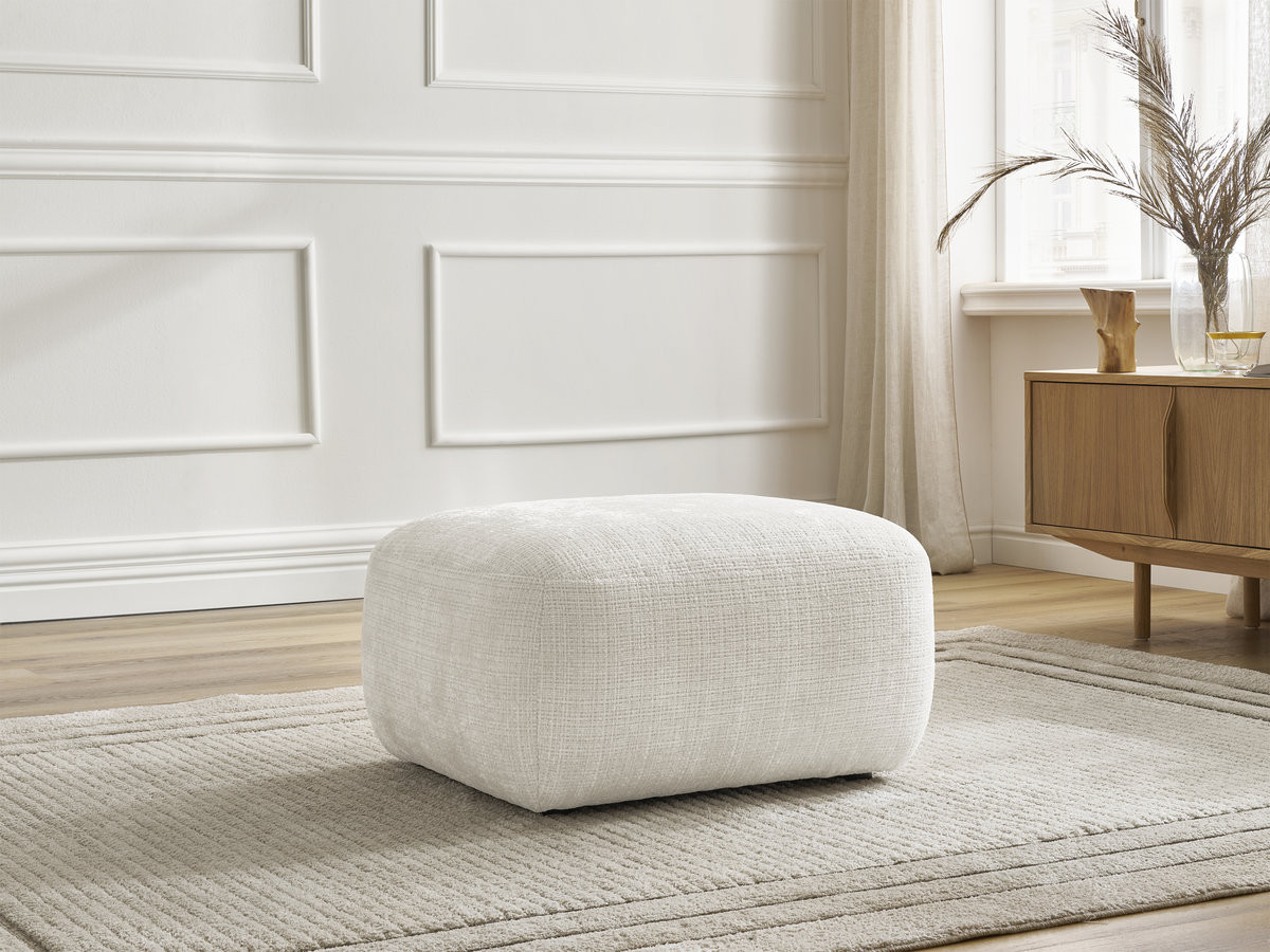 Pouf DENISE texturé blanc — vue 6