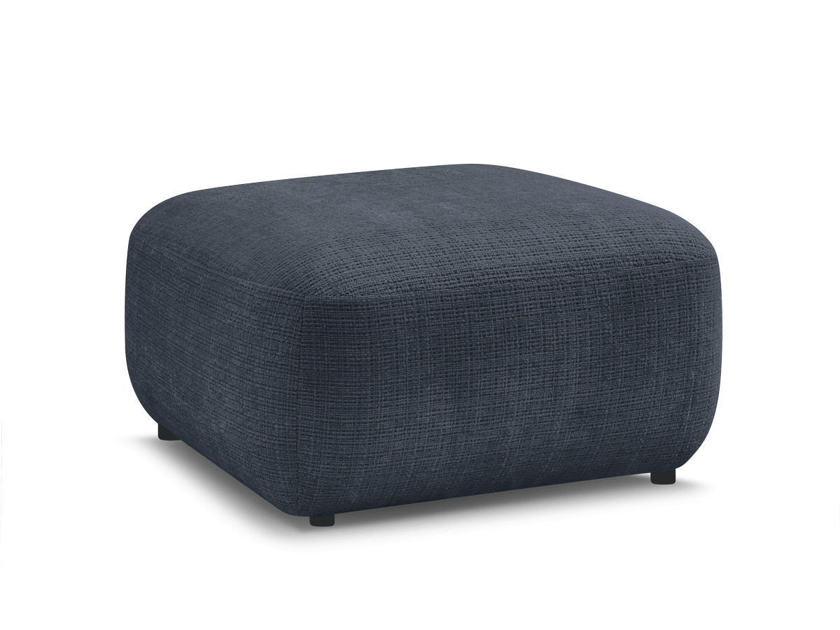 denise poef van getextureerde stof gekleurd donkerblauw