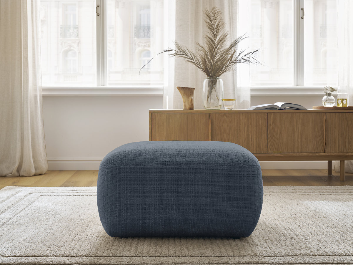 Pouf DENISE texturé bleu foncé — vue 5