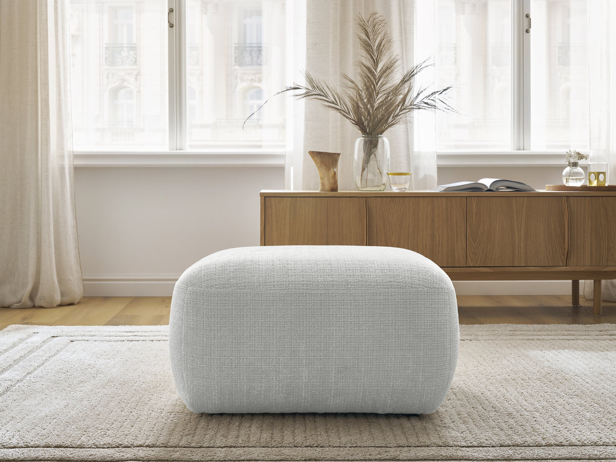 Pouf DENISE texturé gris clair — vue 5