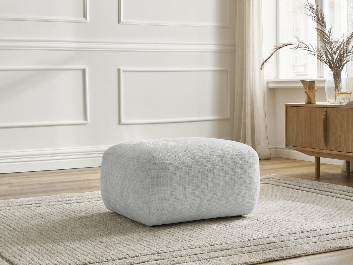 Pouf DENISE texturé gris clair — vue 6