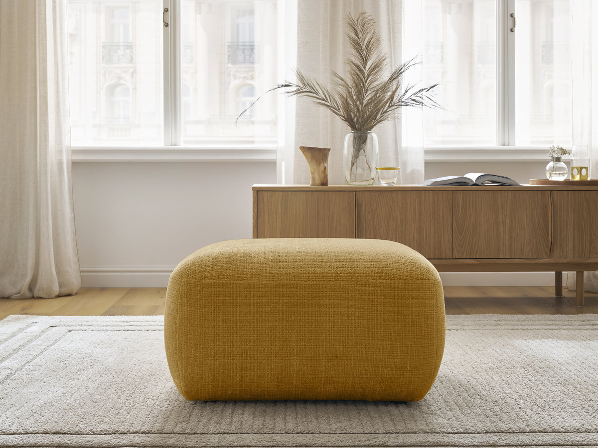 Pouf DENISE texturé jaune — vue 5