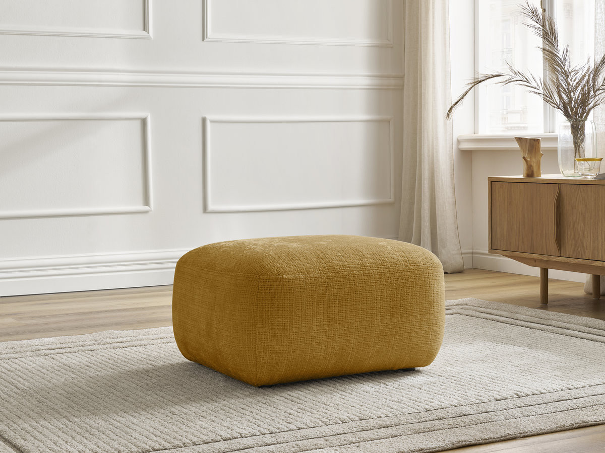 Pouf DENISE texturé jaune — vue 6