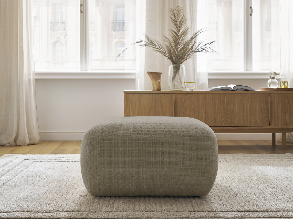 Pouf DENISE texturé taupe — vue 5