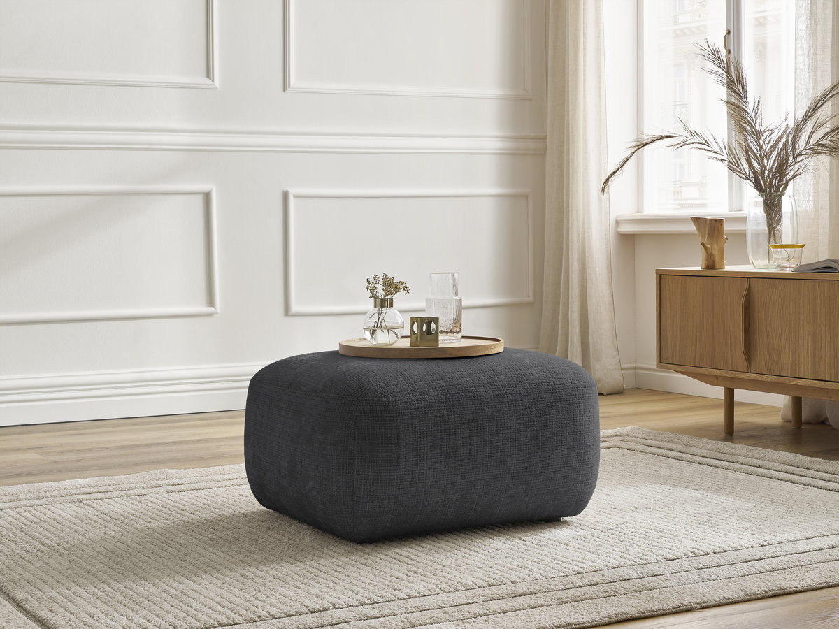 Pouf DENISE texturé noir