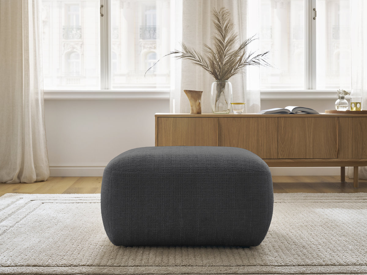 Pouf DENISE texturé noir — vue 5