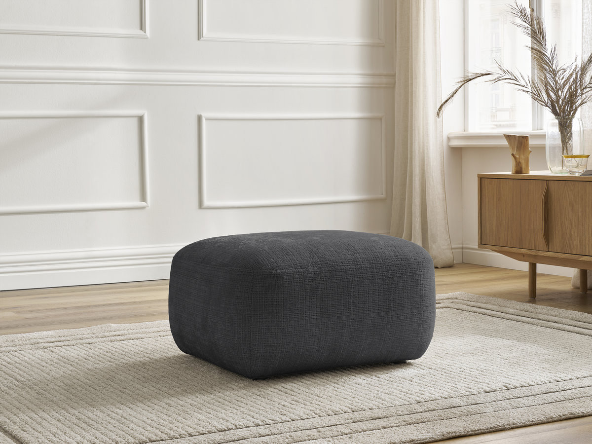Pouf DENISE texturé noir — vue 6