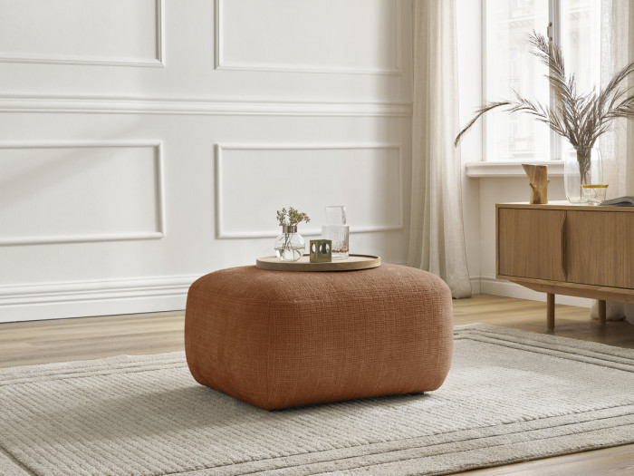 Pouf DENISE tissu texturé