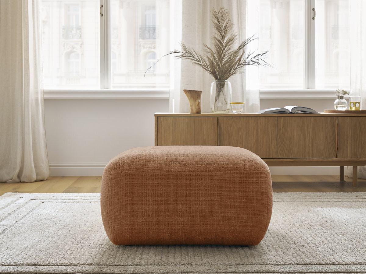 Pouf DENISE texturé orange — vue 5