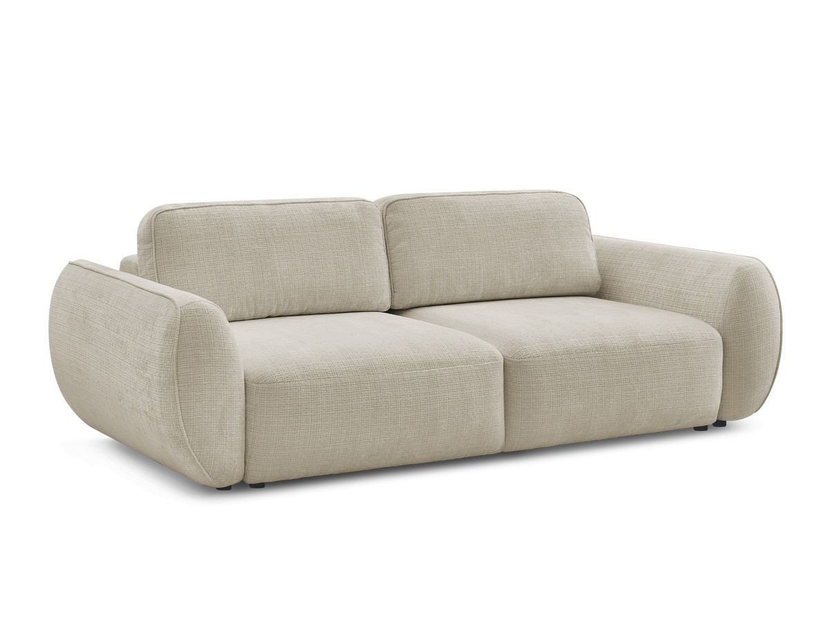 denise 3-zits rechte slaapbank in structuurstof gekleurd beige