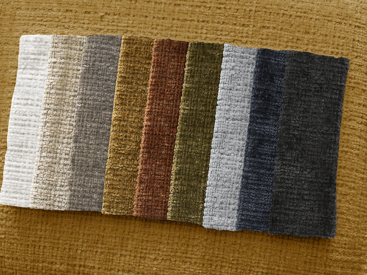 Canapé droit convertible 3 places DENISE texturé jaune — vue 4