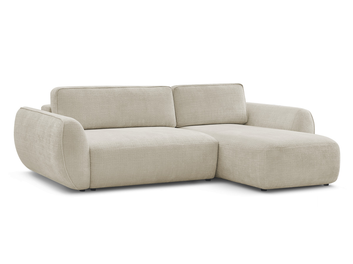 denise omvormbare hoekbank in structuurstof gekleurd beige