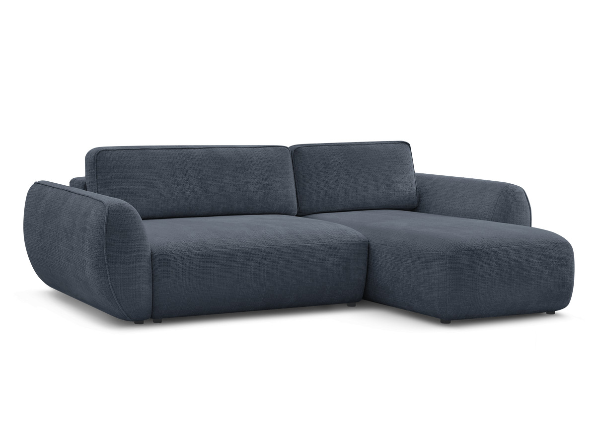 denise omvormbare hoekbank in structuurstof gekleurd donkerblauw
