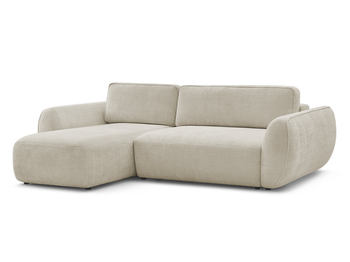 denise omvormbare hoekbank in structuurstof gekleurd beige