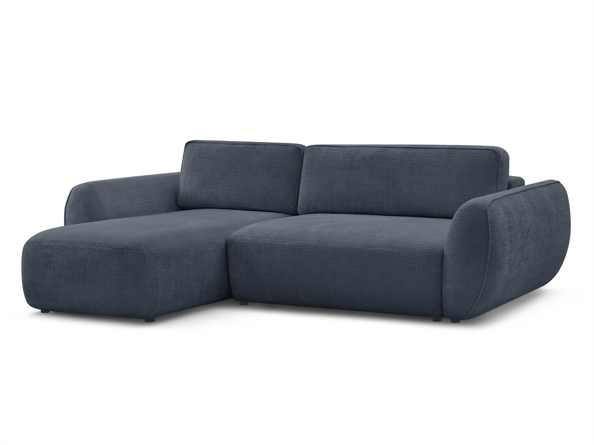 denise omvormbare hoekbank in structuurstof gekleurd donkerblauw