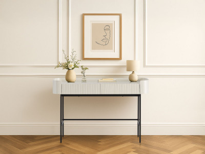 Console 2 tiroirs 120 cm JAY effet tasseaux