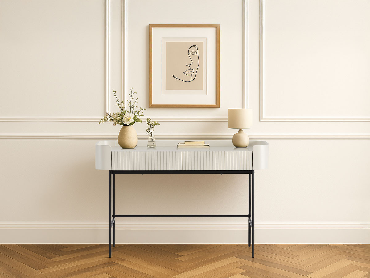 JAY 120 cm consoletafel met 2 laden en noppeneffect