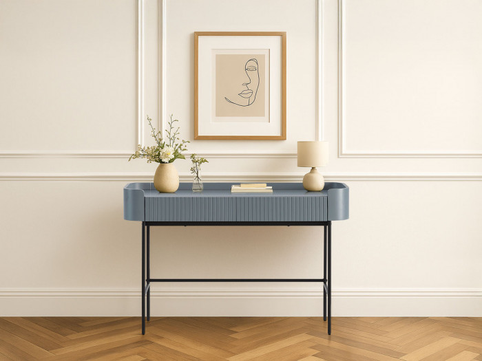 Console 2 tiroirs 120 cm JAY effet tasseaux