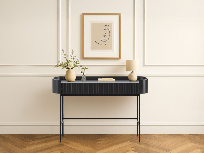 Console 2 tiroirs 120 cm JAY effet tasseaux